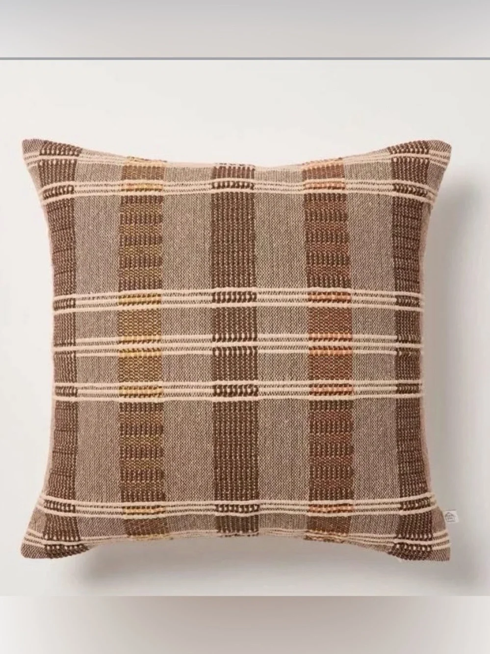 Hearth & Hand 18”x18” Brown Striped Throw Pillow - NWT